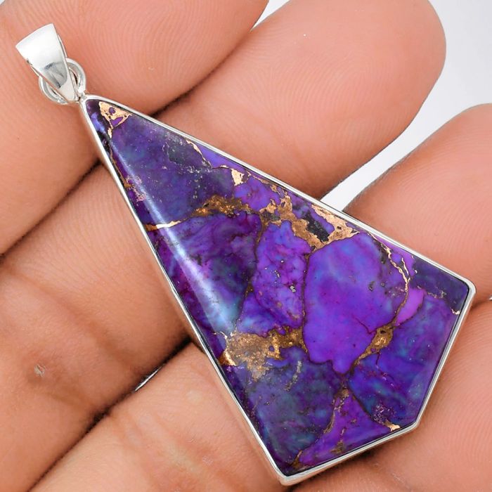 Copper Purple Turquoise Pendant EXP01438 P-1001, 26x46 mm