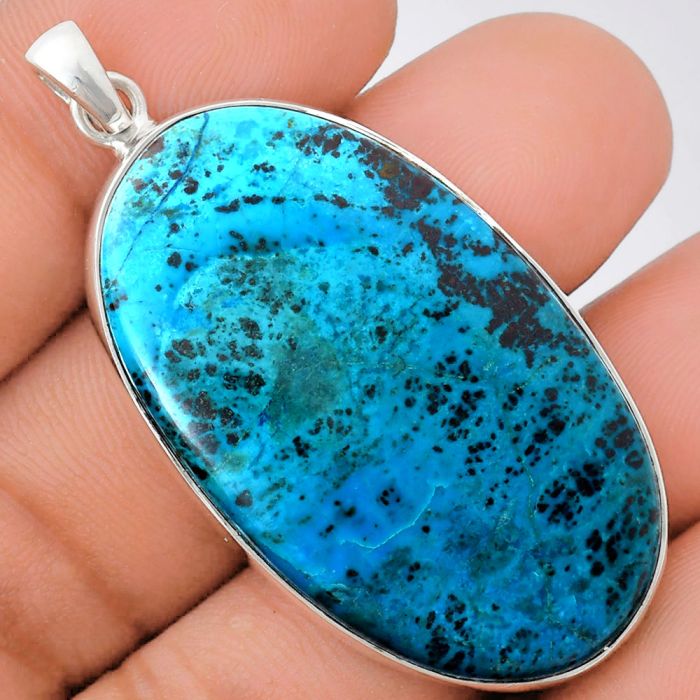 Shattuckite Pendant EXP01443 P-1001, 25x42 mm