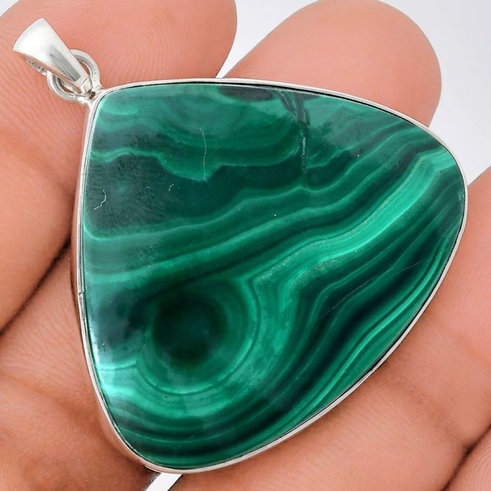 Malachite Eye Pendant EXP01446 P-1001, 34x39 mm