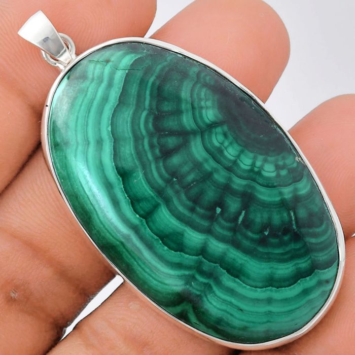 Malachite Eye Pendant EXP01447 P-1001, 29x47 mm