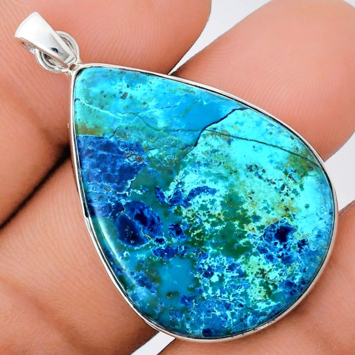 Shattuckite Pendant EXP01453 P-1001, 25x34 mm