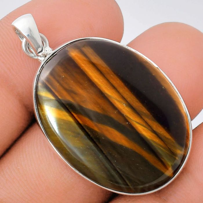 Blue Tiger Eye Pendant EXP01461 P-1001, 23x30 mm