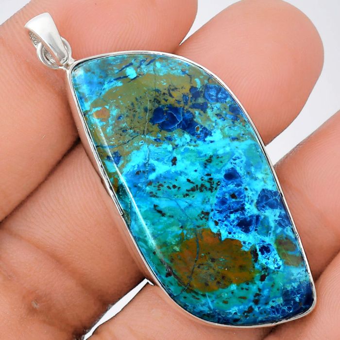 Shattuckite Pendant EXP01465 P-1001, 21x45 mm