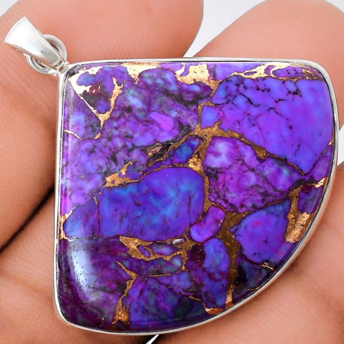 Copper Purple Turquoise Pendant EXP01469 P-1001, 33x40 mm