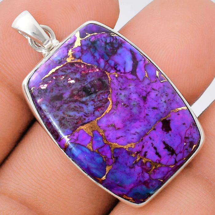 Copper Purple Turquoise Pendant EXP01470 P-1001, 21x29 mm