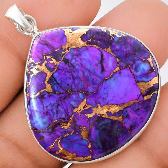 Copper Purple Turquoise Pendant EXP01471 P-1001, 32x33 mm