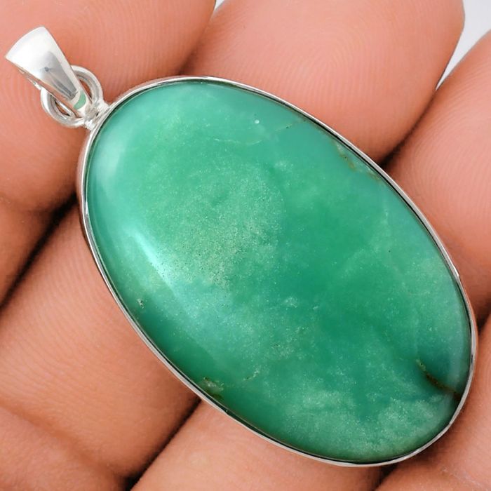 Chrysoprase Pendant EXP01479 P-1001, 22x35 mm