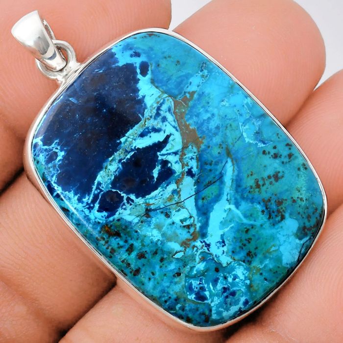 Shattuckite Pendant EXP01481 P-1001, 26x34 mm