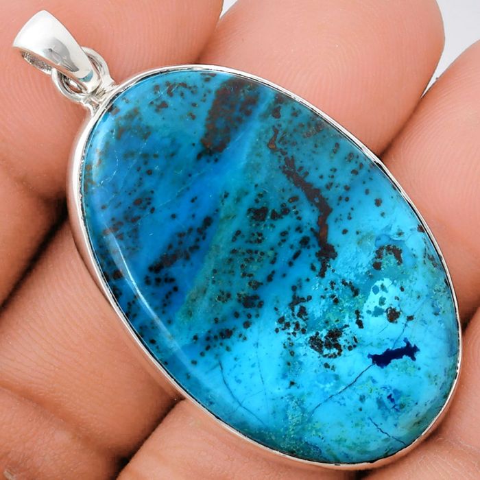 Shattuckite Pendant EXP01483 P-1001, 25x37 mm