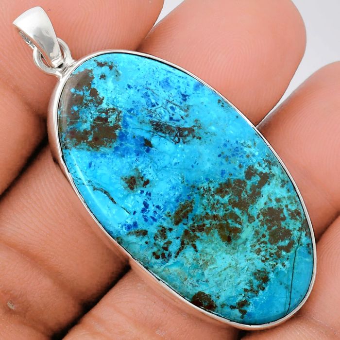 Shattuckite Pendant EXP01486 P-1001, 23x40 mm