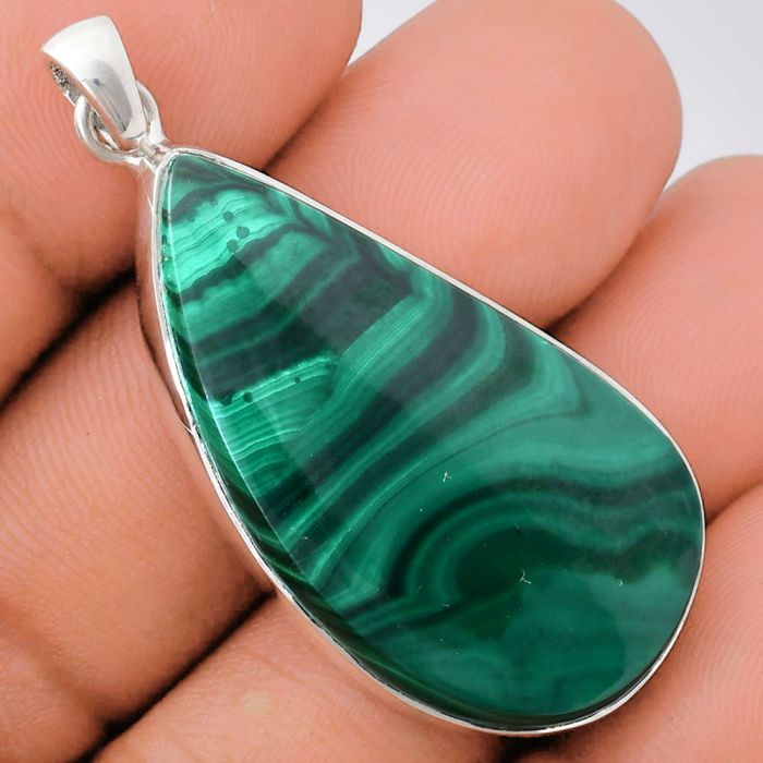 Malachite Eye Pendant EXP01491 P-1001, 20x38 mm