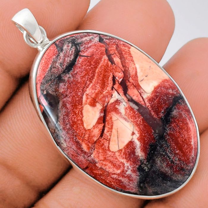 Snake Skin Jasper Pendant EXP01495 P-1001, 26x39 mm