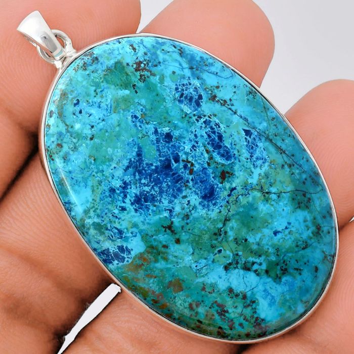 Shattuckite Pendant EXP01496 P-1001, 32x47 mm