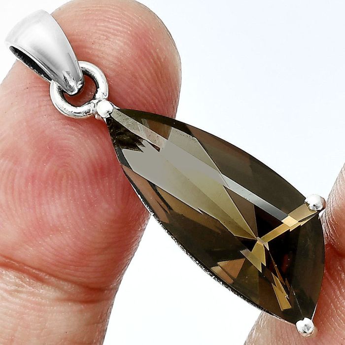 Smoky Quartz Pendant EXP01502 P-1013, 9x24 mm