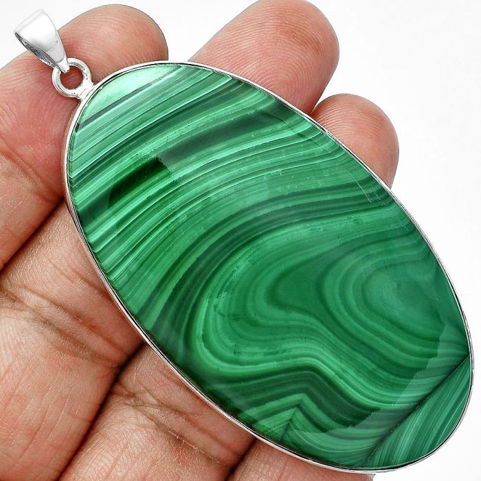 Malachite Eye Pendant EXP01504 P-1001, 34x62 mm