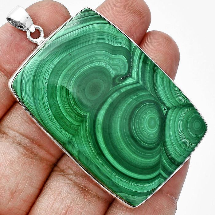 Malachite Eye Pendant EXP01505 P-1001, 34x49 mm