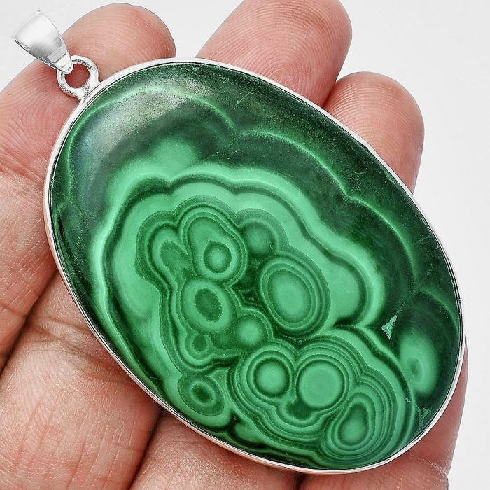 Malachite Eye Pendant EXP01506 P-1001, 38x54 mm