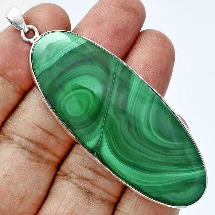 Malachite Eye Pendant EXP01509 P-1001, 24x61 mm