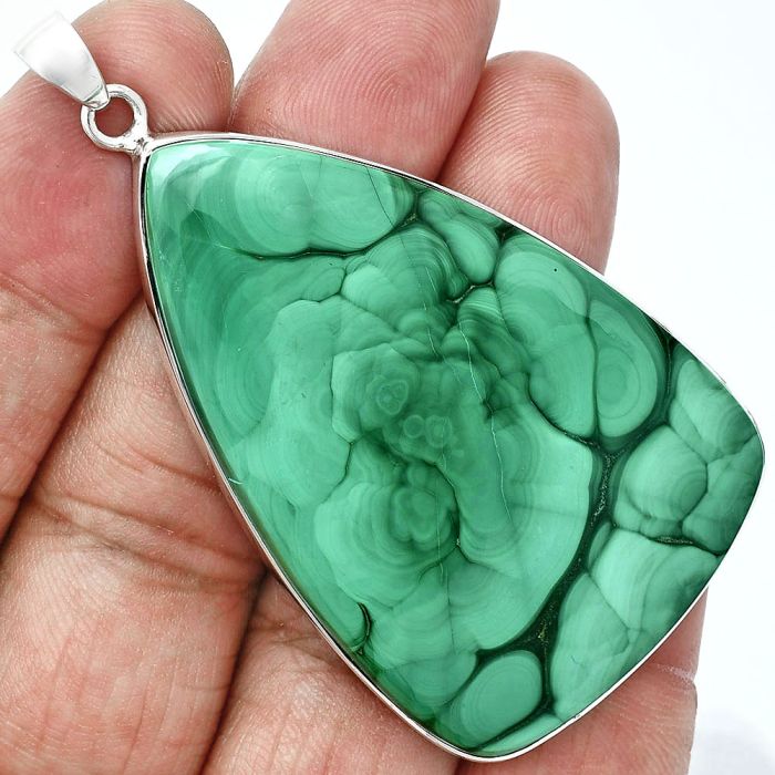 Malachite Eye Pendant EXP01511 P-1001, 34x53 mm