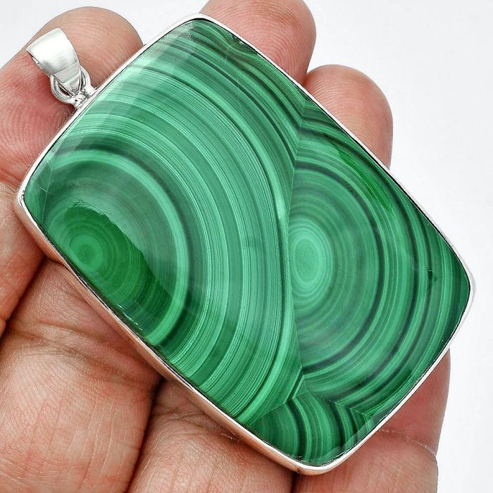 Malachite Eye Pendant EXP01512 P-1001, 34x50 mm