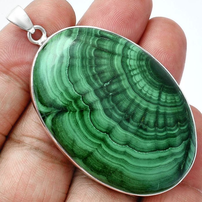 Malachite Eye Pendant EXP01513 P-1001, 33x49 mm