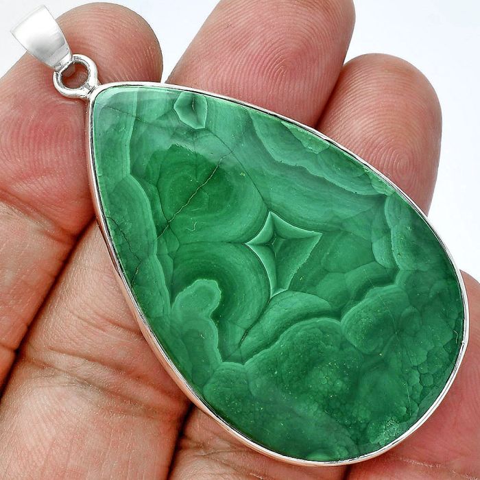 Malachite Eye Pendant EXP01515 P-1001, 30x47 mm