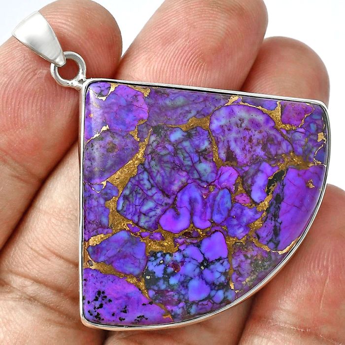 Copper Purple Turquoise Pendant EXP01524 P-1001, 35x42 mm