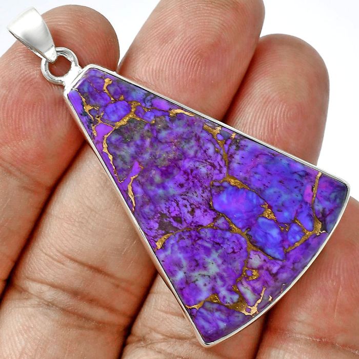 Copper Purple Turquoise Pendant EXP01525 P-1001, 28x39 mm