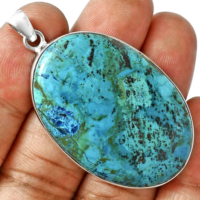 Shattuckite Pendant EXP01528 P-1001, 27x40 mm