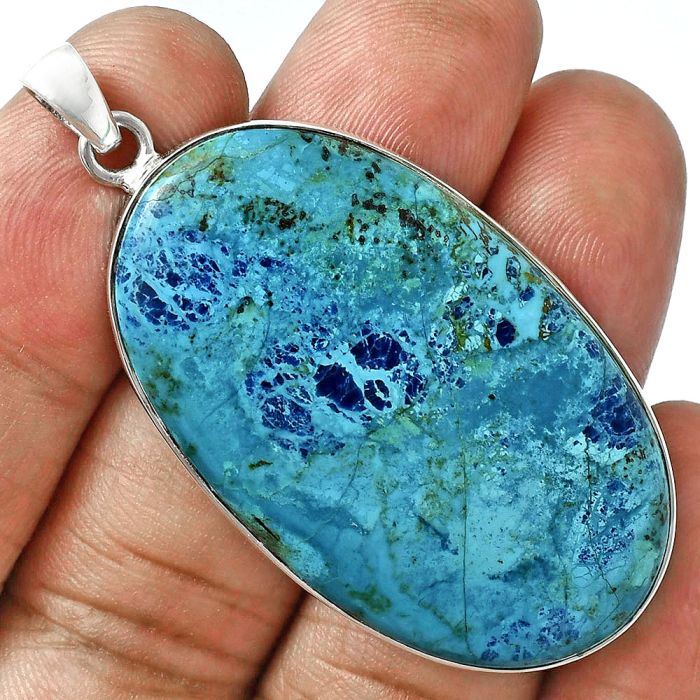 Shattuckite Pendant EXP01530 P-1001, 25x42 mm