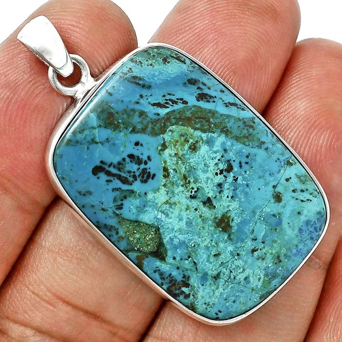 Shattuckite Pendant EXP01533 P-1001, 22x31 mm