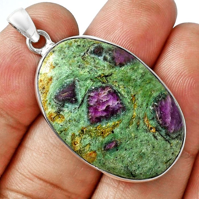 Ruby Zoisite Pendant EXP01537 P-1001, 22x32 mm