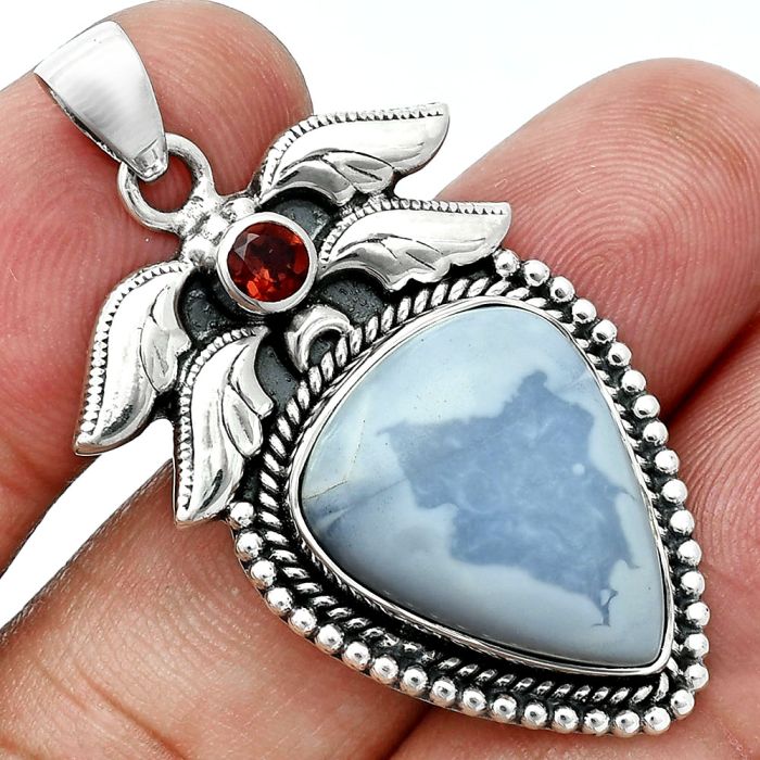 Owyhee Opal and Garnet Pendant EXP01549 P-1740, 16x20 mm