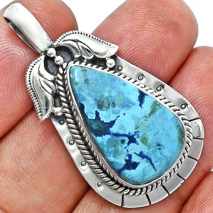 Shattuckite Pendant EXP01587 P-1568, 14x23 mm