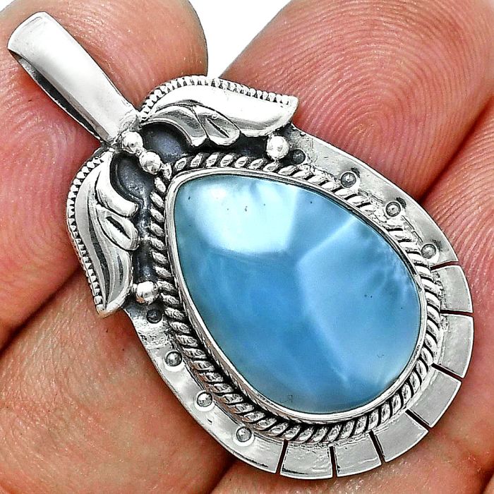 Larimar (Dominican Republic) Pendant EXP01590 P-1568, 13x19 mm