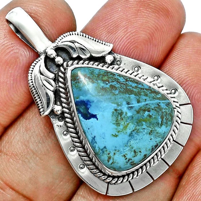 Shattuckite Pendant EXP01595 P-1568, 17x20 mm