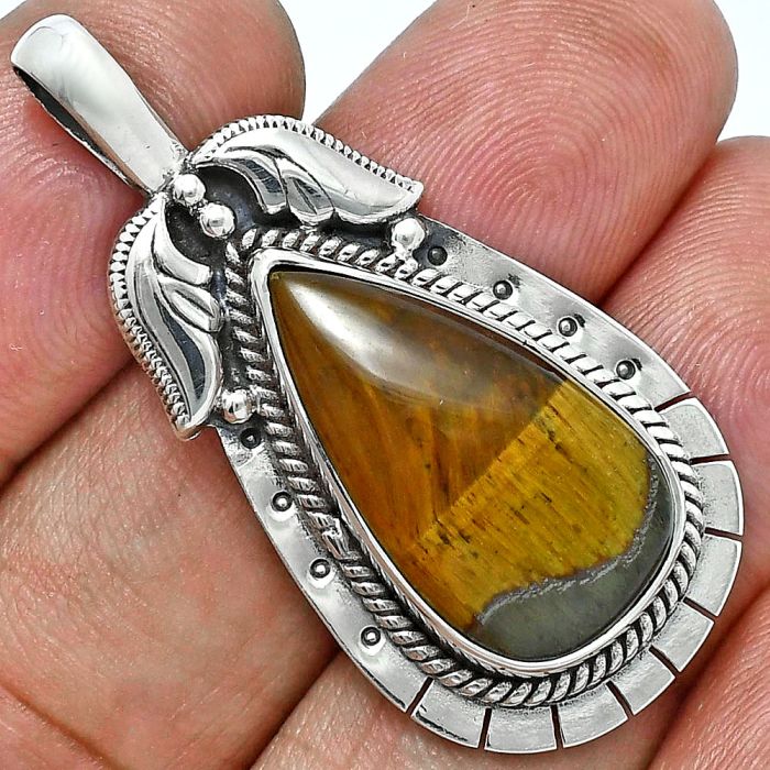 Tiger Eye Pendant EXP01599 P-1568, 12x22 mm