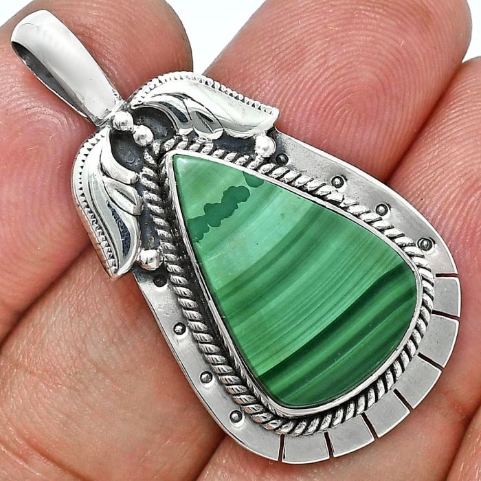 Malachite Eye Pendant EXP01603 P-1568, 14x20 mm