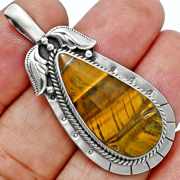 Tiger Eye Pendant EXP01605 P-1568, 13x27 mm