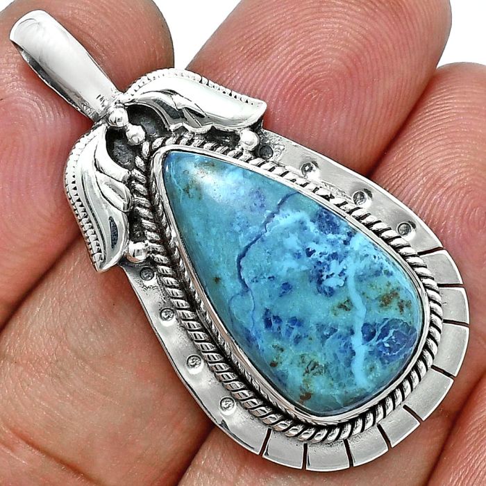 Shattuckite Pendant EXP01606 P-1568, 13x23 mm