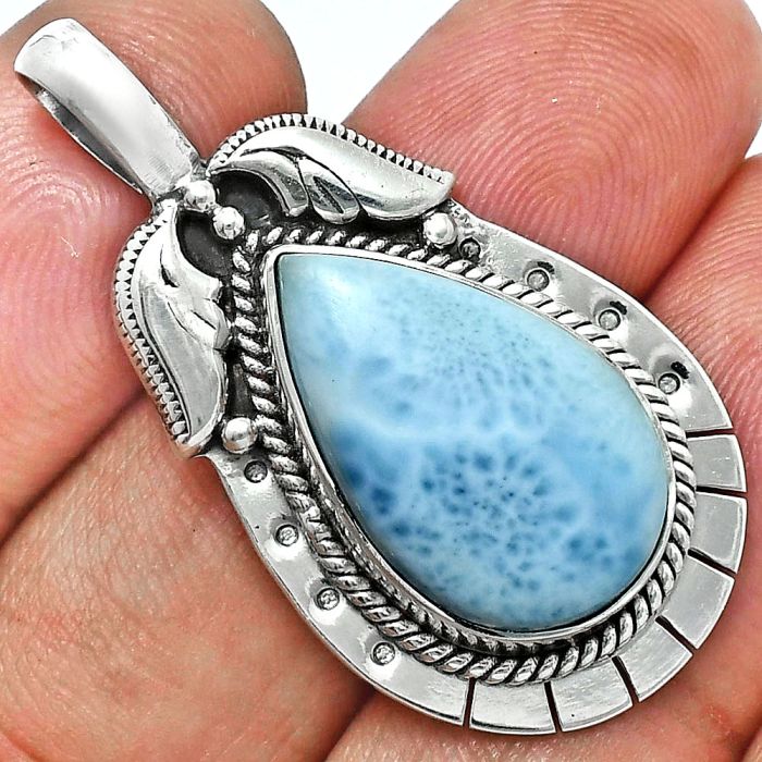 Larimar (Dominican Republic) Pendant EXP01608 P-1568, 13x20 mm