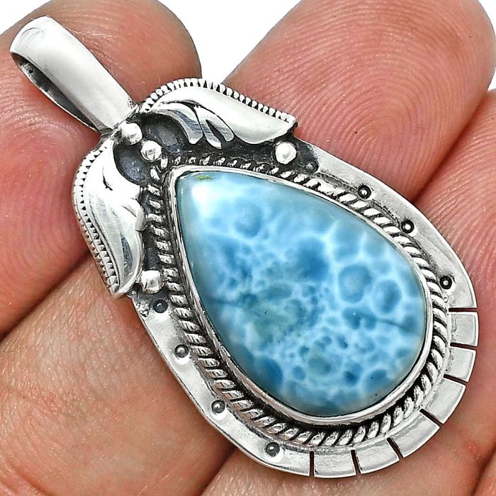 Larimar (Dominican Republic) Pendant EXP01610 P-1568, 13x20 mm