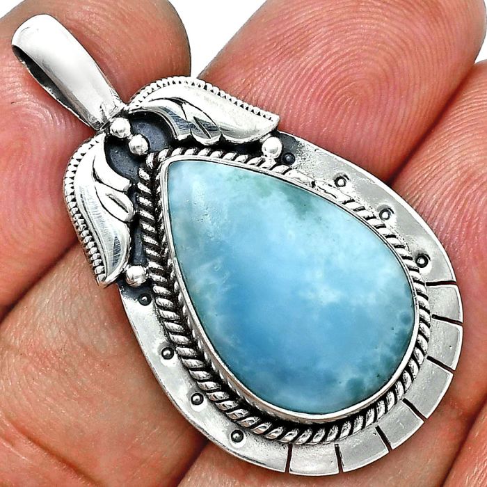 Larimar (Dominican Republic) Pendant EXP01615 P-1568, 14x21 mm