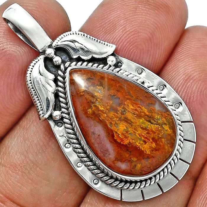 Rare Cady Mountain Agate Pendant EXP01619 P-1568, 14x22 mm