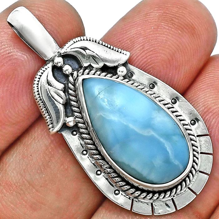 Larimar (Dominican Republic) Pendant EXP01621 P-1568, 11x20 mm