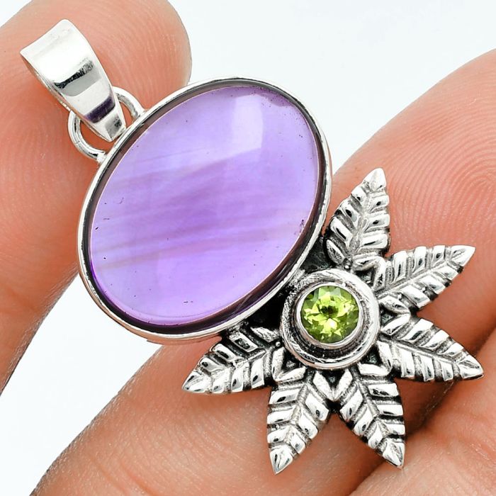 Amethyst and Peridot Pendant EXP01755 P-1425, 15x20 mm