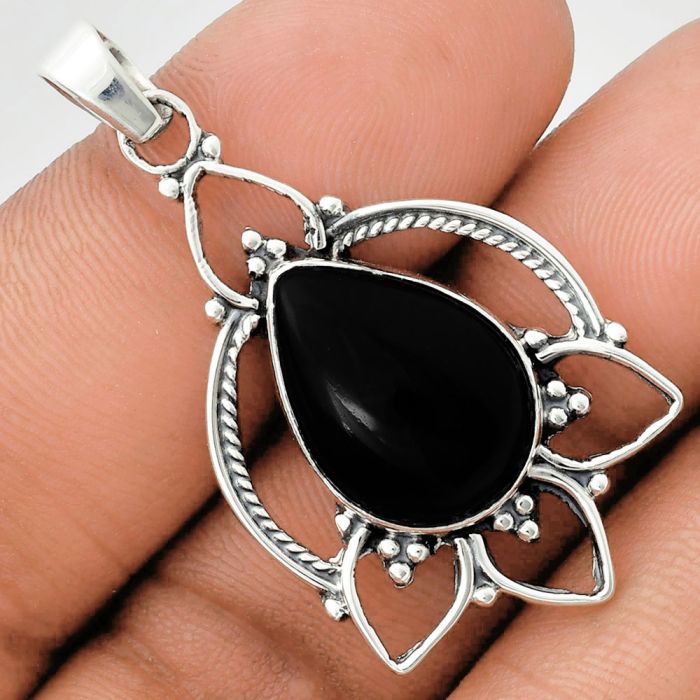 Black Onyx Pendant EXP01891 P-1444, 13x18 mm