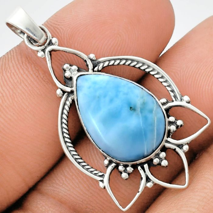 Larimar (Dominican Republic) Pendant EXP01932 P-1444, 13x19 mm