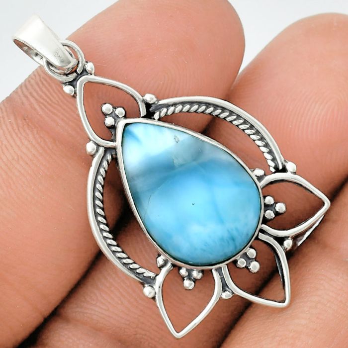 Larimar (Dominican Republic) Pendant EXP01957 P-1444, 13x20 mm