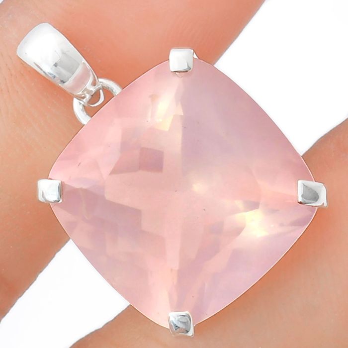 Rose Quartz Pendant EXP01974 P-1013, 20x20 mm